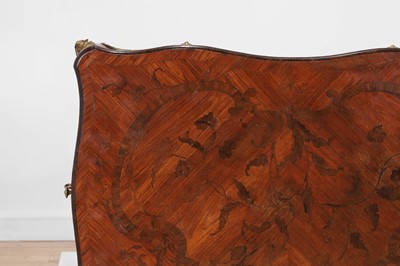 Lot 27 - A Louis XV-style kingwood and tulipwood marquetry bureau plat
