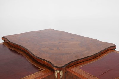 Lot 27 - A Louis XV-style kingwood and tulipwood marquetry bureau plat