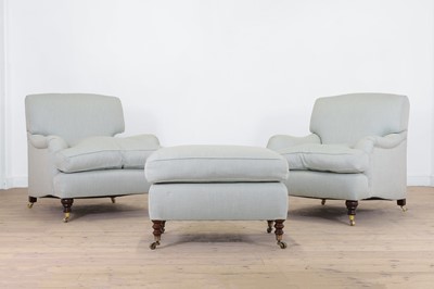 Lot 41 - A pair of upholstered armchairs by George Smith