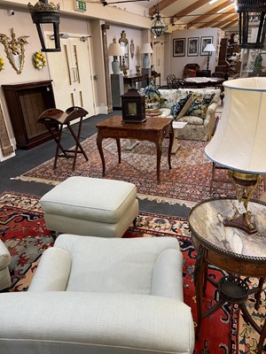 Lot 41 - A pair of upholstered armchairs by George Smith