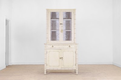 Lot 290 - A painted wooden faux-bamboo bookcase