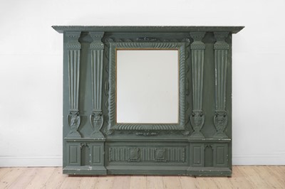 Lot 286 - A Victorian painted pine overmantel mirror