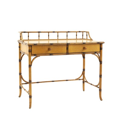 Lot 347 - A faux bamboo writing desk