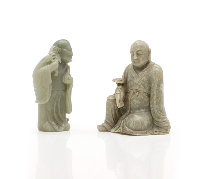 Lot 59 - Two Chinese jade monks