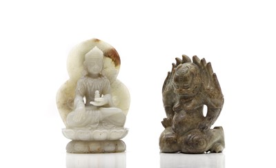 Lot 176 - Two Chinese jade bodhisattva
