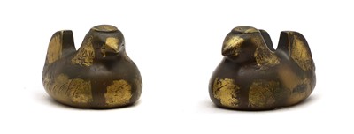 Lot 70A - A pair of Japanese parcel-gilt bronze screen holders