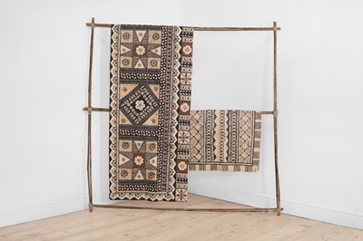 Lot 173 - Two tapa or barkcloth panels
