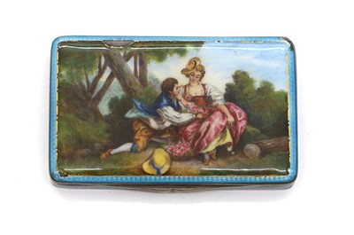 Lot 26 - A silver and enamelled snuff box