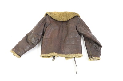 Lot 264 - A WWII Irvin pattern sheep skin and fleece lined leather flying jacket