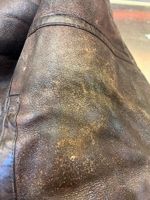 Lot 264 - A WWII Irvin pattern sheep skin and fleece lined leather flying jacket