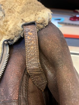 Lot 264 - A WWII Irvin pattern sheep skin and fleece lined leather flying jacket