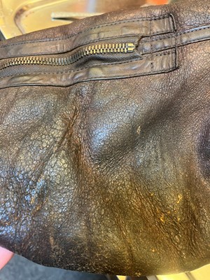 Lot 264 - A WWII Irvin pattern sheep skin and fleece lined leather flying jacket