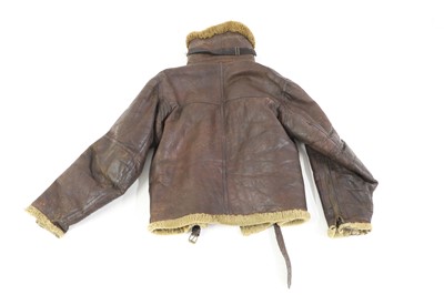 Lot 264 - A WWII Irvin pattern sheep skin and fleece lined leather flying jacket