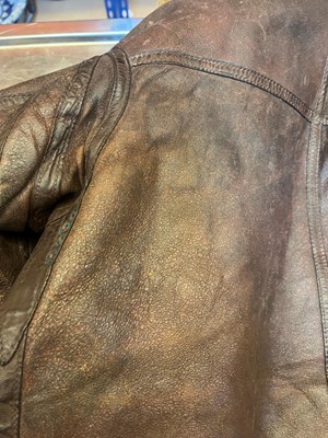 Lot 264 - A WWII Irvin pattern sheep skin and fleece lined leather flying jacket