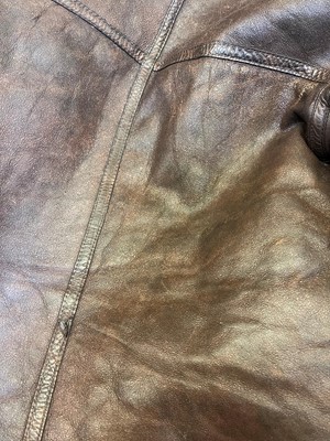 Lot 264 - A WWII Irvin pattern sheep skin and fleece lined leather flying jacket