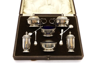 Lot 49 - A cased set of silver cruets