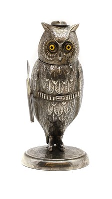 Lot 3 - A silver novelty mustard pot
