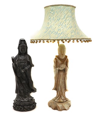 Lot 68 - A Chinese bronze figure of Guanyin