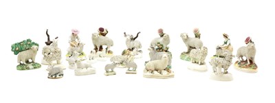 Lot 113 - A collection of Staffordshire pottery sheep