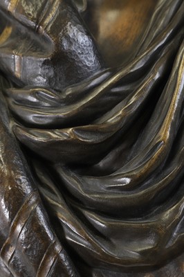 Lot 170 - A patinated bronze and parcel-gilt bust of 'Le Chef Abyssin' (The Abyssinian Chief)