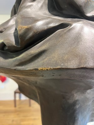 Lot 170 - A patinated bronze and parcel-gilt bust of 'Le Chef Abyssin' (The Abyssinian Chief)