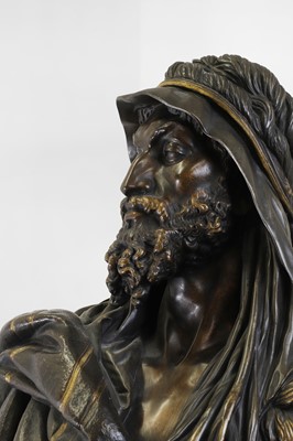 Lot 170 - A patinated bronze and parcel-gilt bust of 'Le Chef Abyssin' (The Abyssinian Chief)