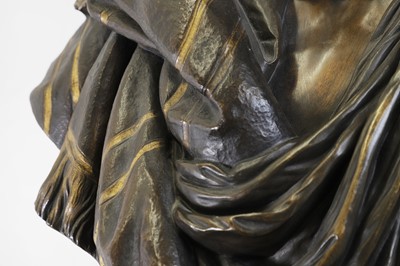 Lot 170 - A patinated bronze and parcel-gilt bust of 'Le Chef Abyssin' (The Abyssinian Chief)