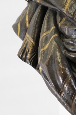 Lot 170 - A patinated bronze and parcel-gilt bust of 'Le Chef Abyssin' (The Abyssinian Chief)