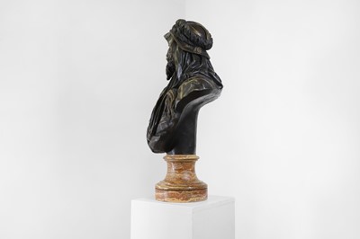 Lot 170 - A patinated bronze and parcel-gilt bust of 'Le Chef Abyssin' (The Abyssinian Chief)