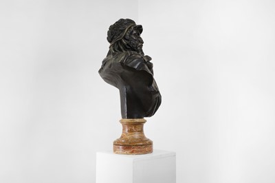 Lot 170 - A patinated bronze and parcel-gilt bust of 'Le Chef Abyssin' (The Abyssinian Chief)