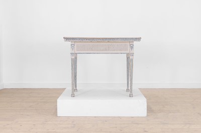 Lot 370 - A Gustavian painted pine tile-topped side table