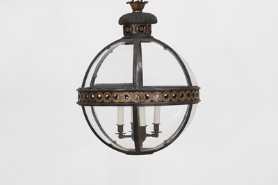 Lot 15 - A large bronze, gilt-brass and glass 'Original' globe lantern by Jamb