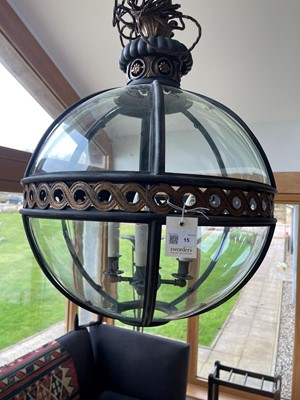 Lot 15 - A large bronze, gilt-brass and glass 'Original' globe lantern by Jamb