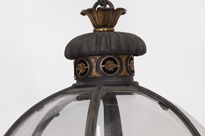 Lot 15 - A large bronze, gilt-brass and glass 'Original' globe lantern by Jamb