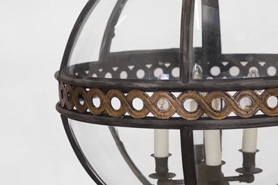 Lot 15 - A large bronze, gilt-brass and glass 'Original' globe lantern by Jamb