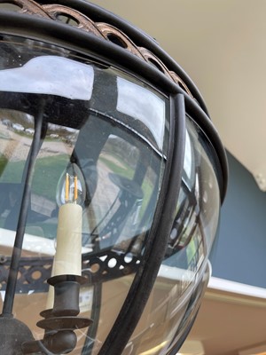 Lot 15 - A large bronze, gilt-brass and glass 'Original' globe lantern by Jamb
