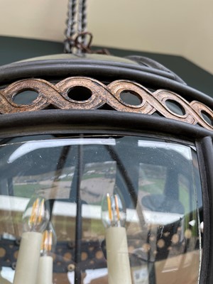 Lot 15 - A large bronze, gilt-brass and glass 'Original' globe lantern by Jamb