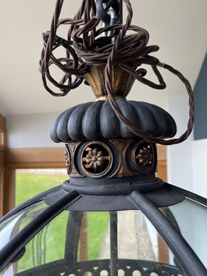 Lot 15 - A large bronze, gilt-brass and glass 'Original' globe lantern by Jamb