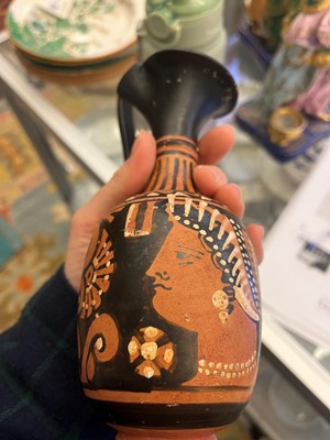 Lot 84 - An Apulian red-figure trefoil oinochoe, attributed to the painter of the Macinagrossa Stand