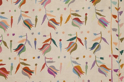 Lot 208 - A suzani-inspired flat-weave wool rug