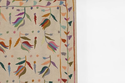 Lot 208 - A suzani-inspired flat-weave wool rug