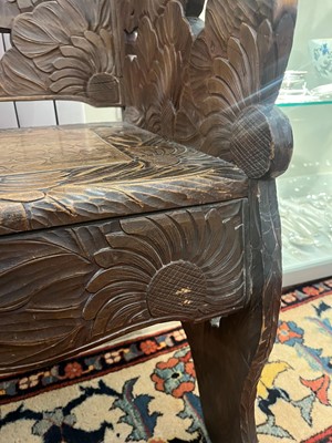 Lot 218 - A carved beech bench for Liberty of London