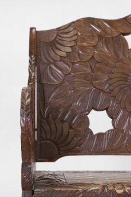 Lot 218 - A carved beech bench for Liberty of London