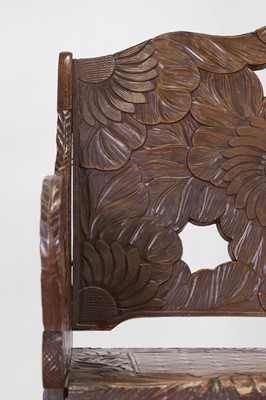 Lot 218 - A carved beech bench for Liberty of London
