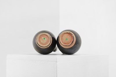 Lot 89 - A near pair of Apulian Gnathian ware pottery oinochoai