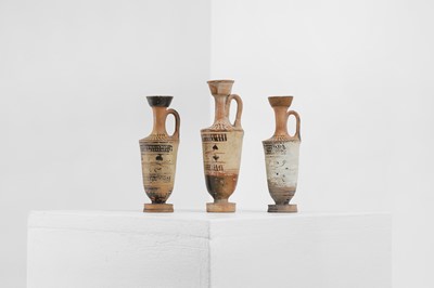 Lot 81 - A group of three Attic white ground pottery lekythoi