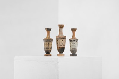 Lot 81 - A group of three Attic white ground pottery lekythoi