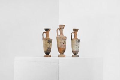 Lot 81 - A group of three Attic white ground pottery lekythoi