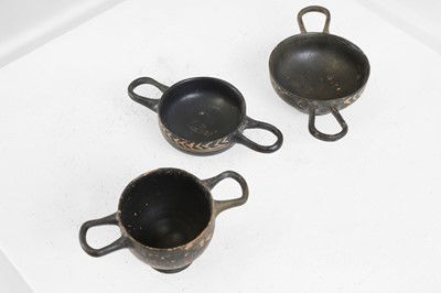 Lot 103 - A group of three Gnathian ware miniature pottery vessels