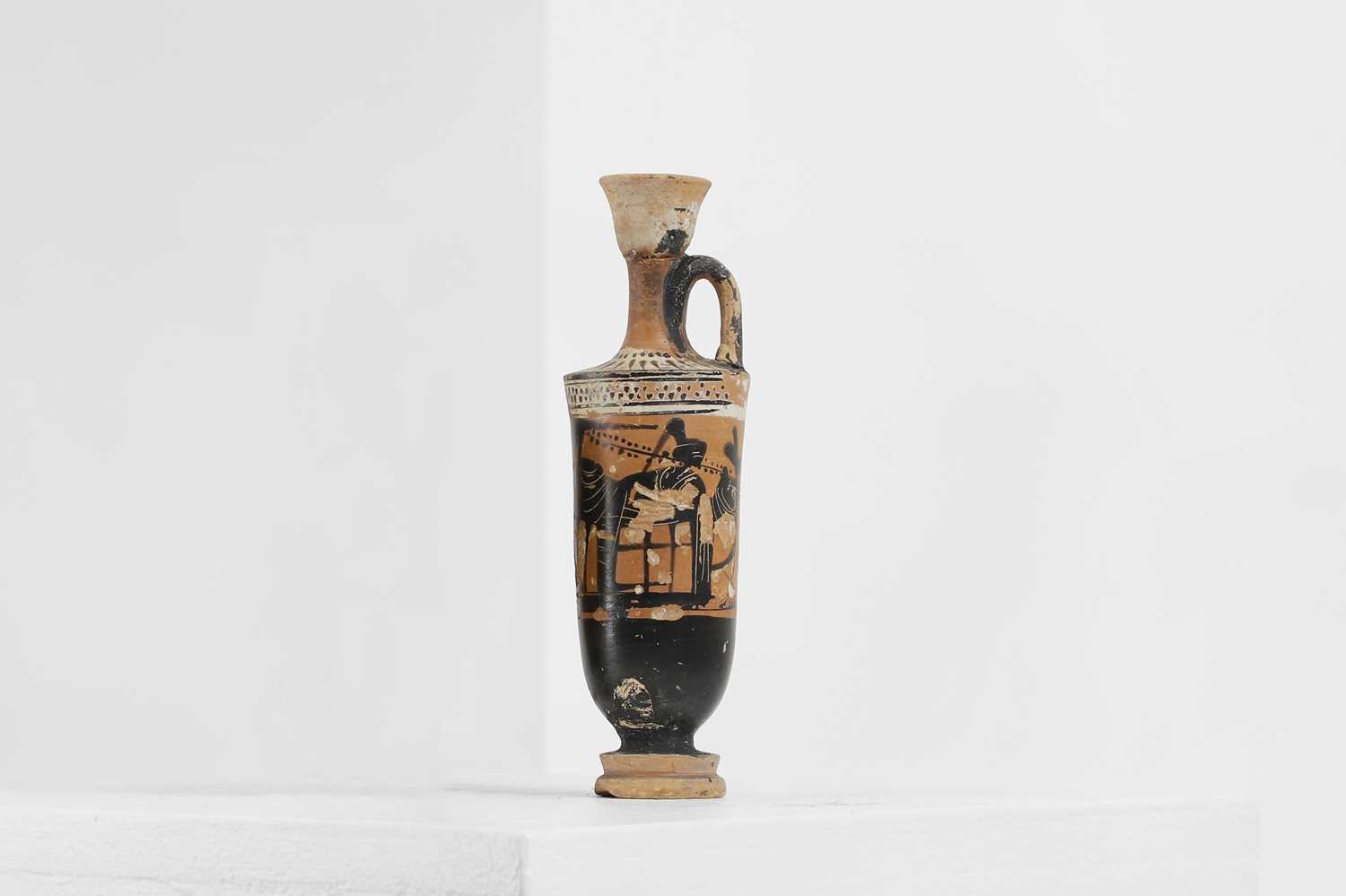 Lot 94 - An Attic black-figure pottery lekythos